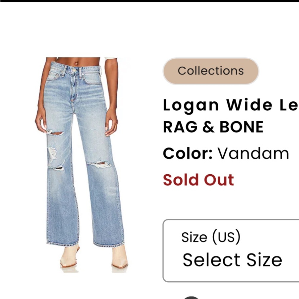 BNWT rag and bone featherweight Logan’s 
Size 24 color is vandam